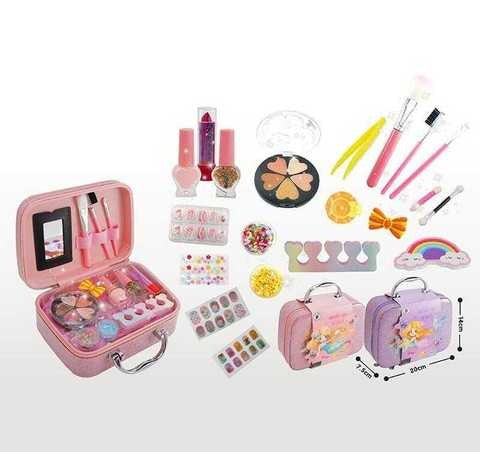 2 in 1 Makeup Kit Toy Complete Beauty Box for Kids Girls, Best Quality Gift for Baby Girls, Unicorn Safety Cosmetics Box